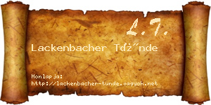 Lackenbacher Tünde névjegykártya